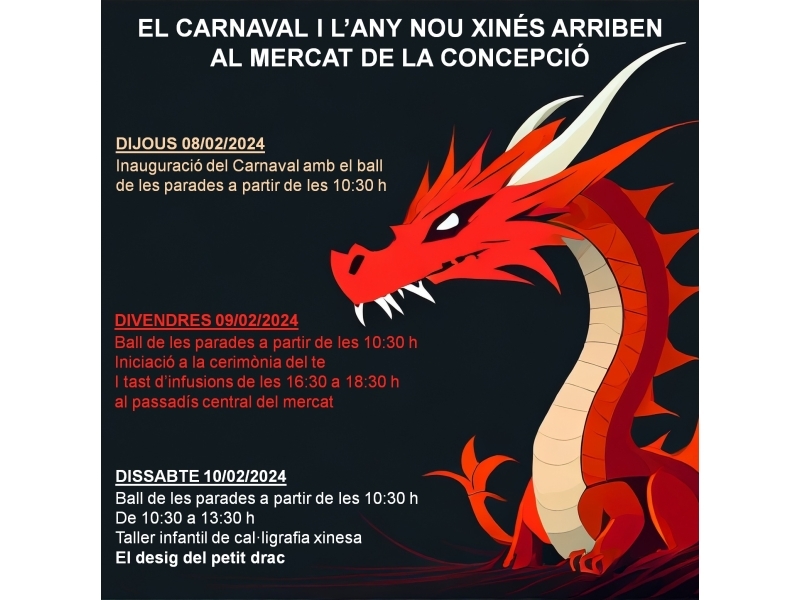 El Carnaval i l'any nou xinès arriben al mercat de la Concepció El Carnaval i l'any nou xinès arriben al mercat de la Concepció