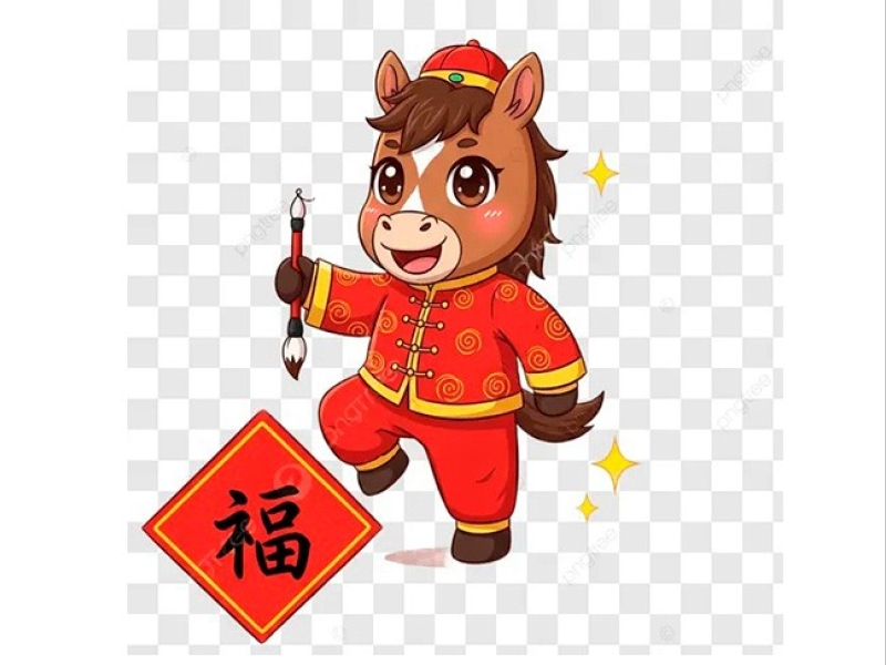 Tinta xinesa i pincell per celebrar l�Any Nou Xin�s del Cavall  (294)